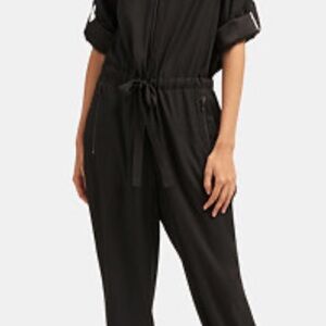 DKNY Black Utility Jumpsuit with Drawstring Waist